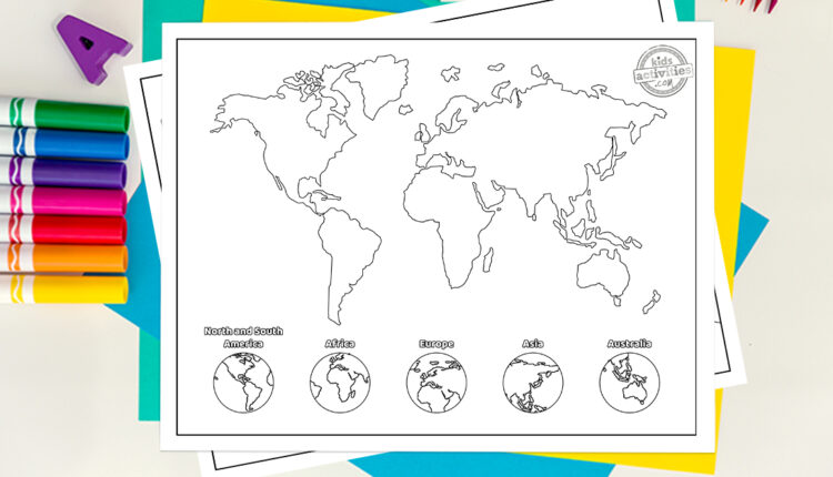 free printable world map coloring pages chores4kids