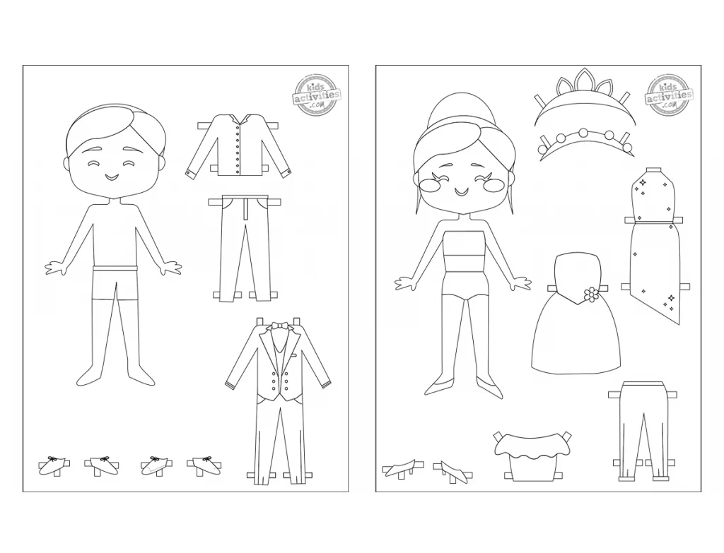 Free Dress Up Paper Dolls Coloring Pages Kids Activities, 59% OFF